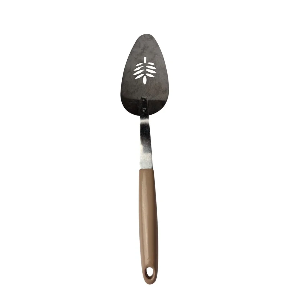 Vintage Ekco Flint Pie‎ Cake Server Stainless Steel Floral MCM Handle USA 11.5in